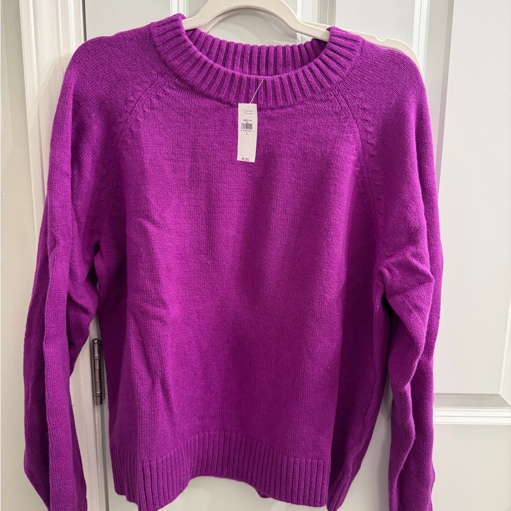GAP Women's Bold Purple Crew Neck Sweater